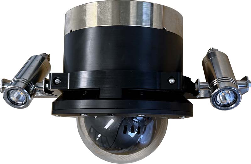 underwater PTZ motorized video camera with illuminator